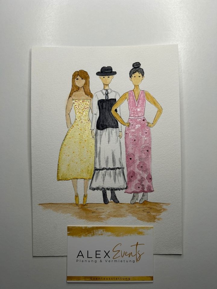 Live Wedding Painting Karikaturen Gastgeschenk mieten bei Alex Events – 2