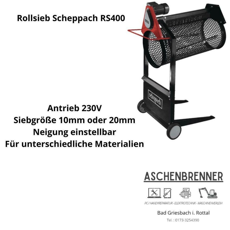Erdsieb Humussieb Gartensieb Rollsieb mieten