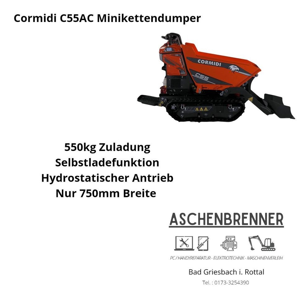 Dumper Kettendumper Motorschubkarre Minidumper mieten