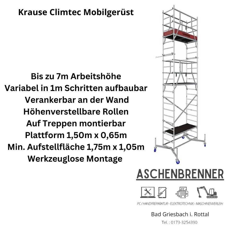 Mobilgerüst Fahrgerüst Gerüst mieten in Bad Griesbach im Rottal