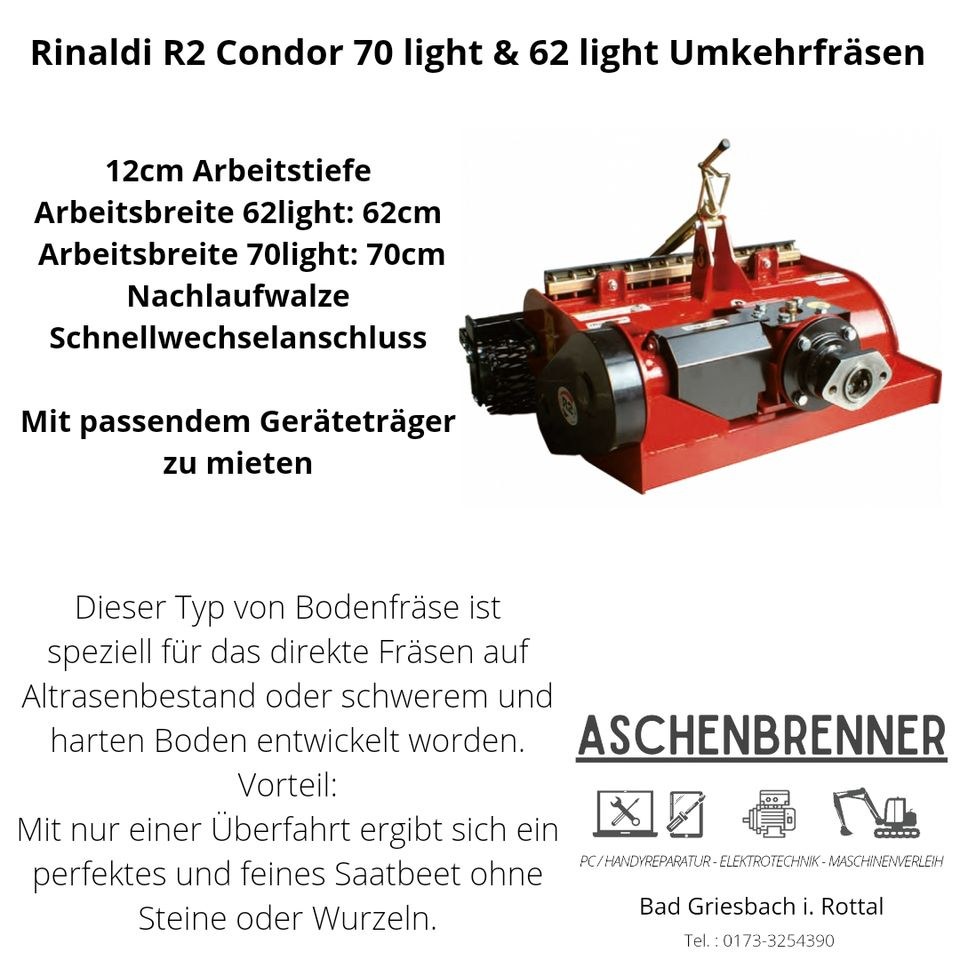 Umkehrfräse Wildkrautbürste Schleglmulcher mieten – 3