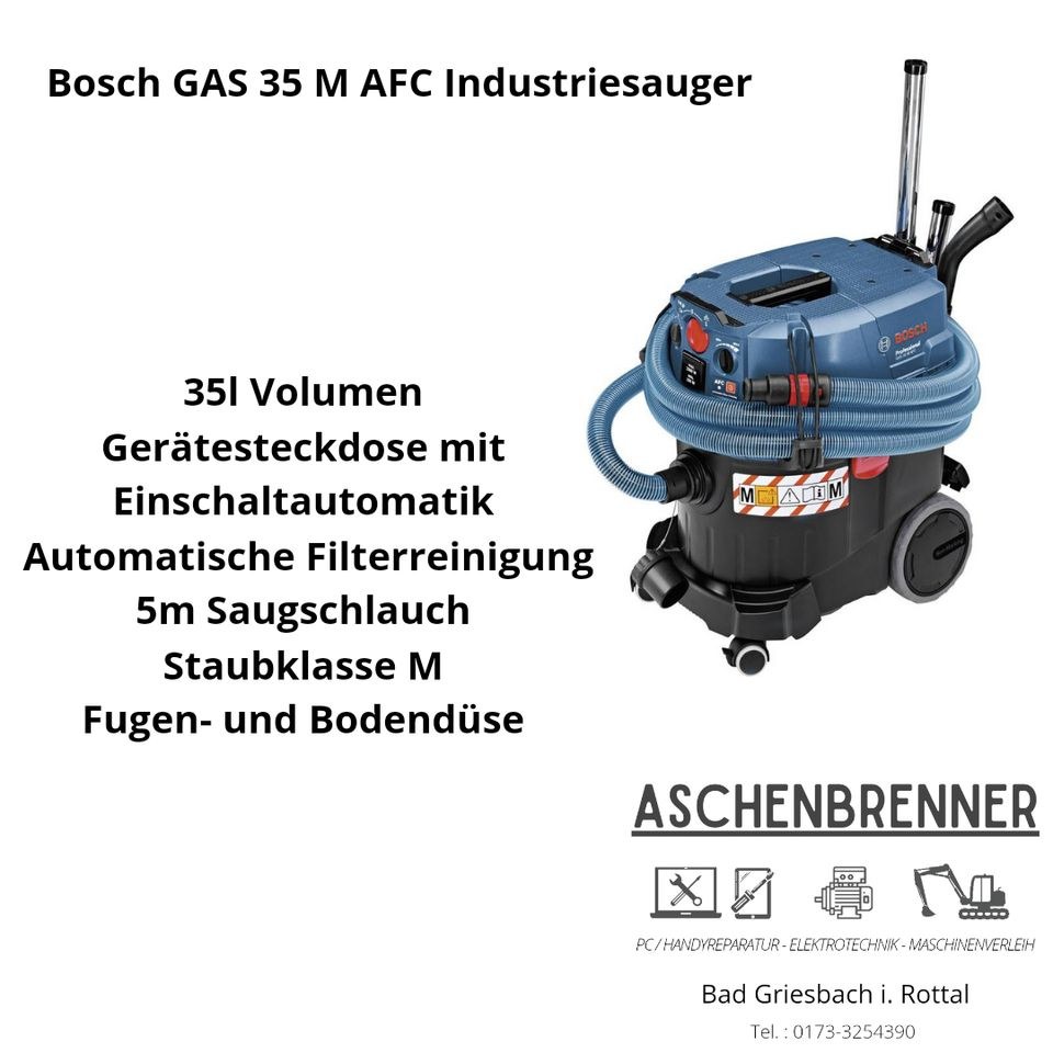 Industriesauger Nasssauger mieten in Bad Griesbach im Rottal