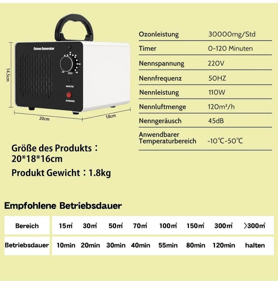 Ozongenerator Ozongerät Ozonisator luftreiniger mieten bei BB-Rent – 2