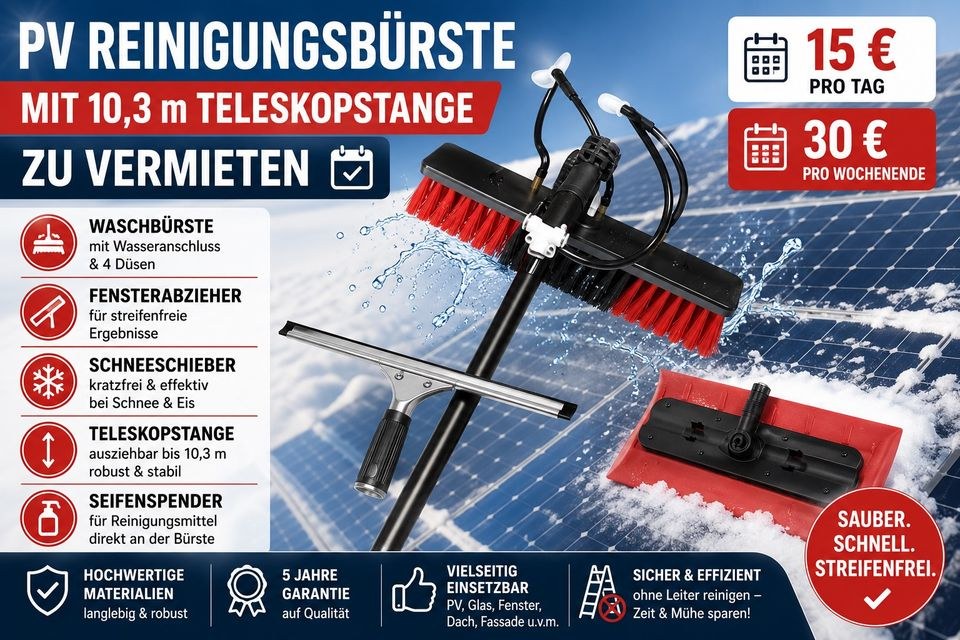 PV Reinigungsbürste 10,3 m Wasseranschluss mieten bei BB-Rent