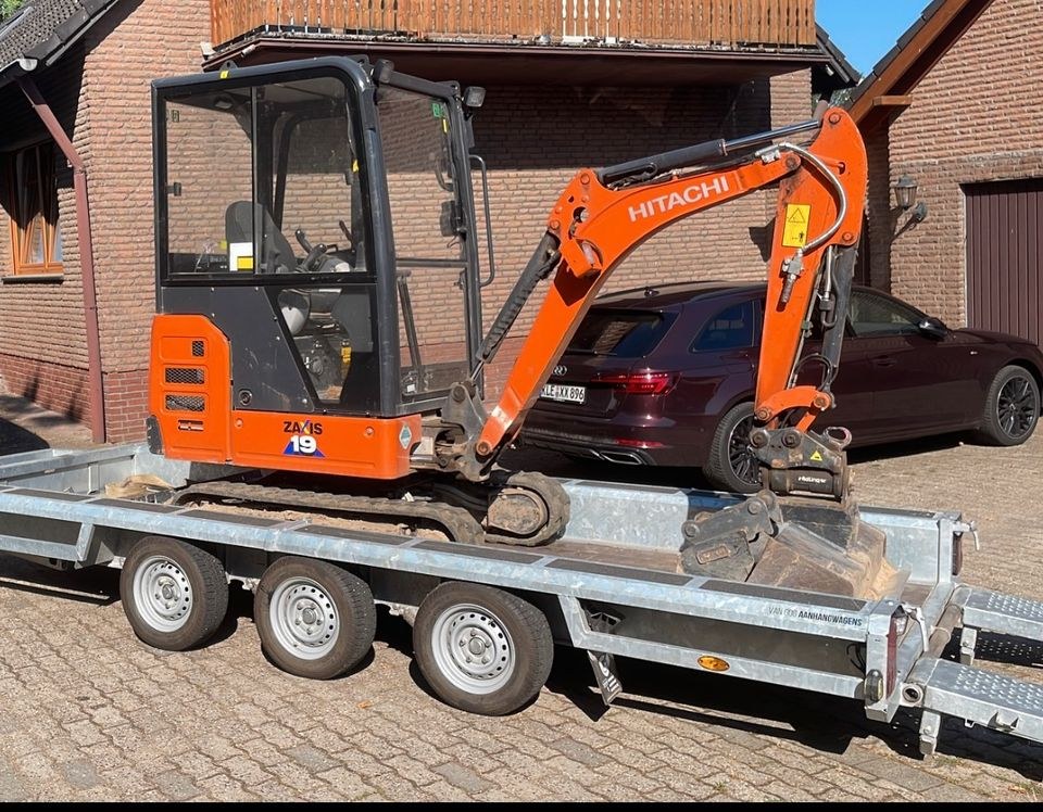 Minibagger Bagger 2t Hitachi zx19 mieten bei BB-Rent