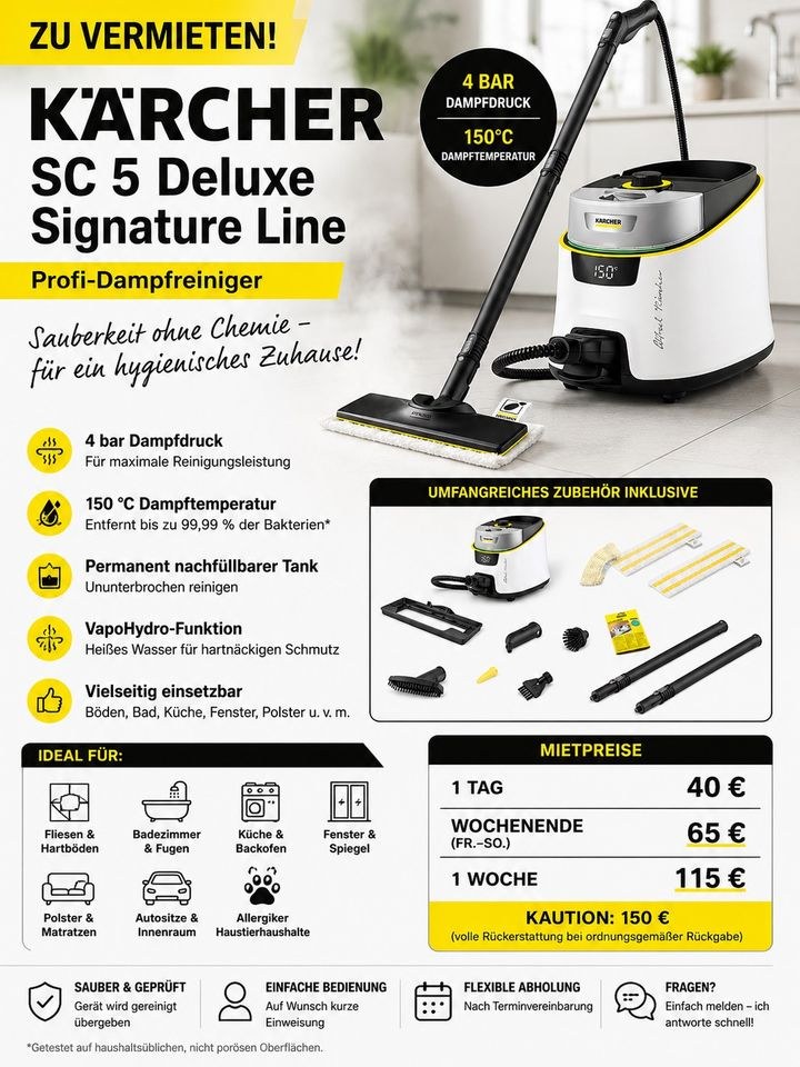 Kärcher SC 5 Deluxe Dampfreiniger Profi mieten bei BB-Rent
