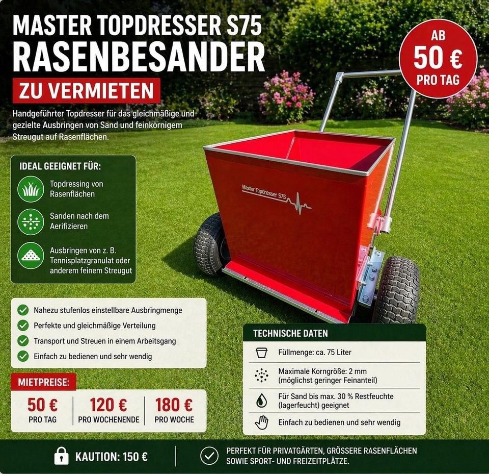 Master Topdresser S75 Rasenbesander mieten bei BB-Rent