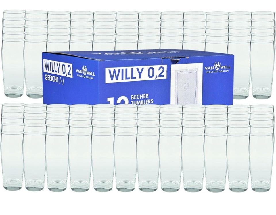 Willy willybecher Bier Biergläser Glas Gläser mieten bei BB-Rent