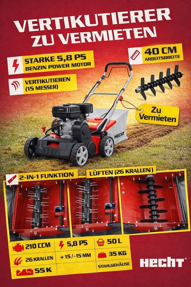 Vertikutierer mieten bei BB-Rent – für Garten & Grundstück – 2