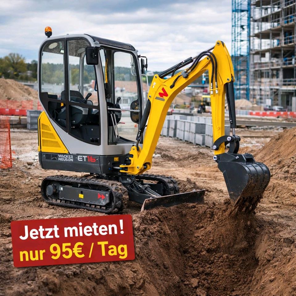 Wacker Neuson ET 16 Minibagger Tag mieten bei BauMa³ – 3