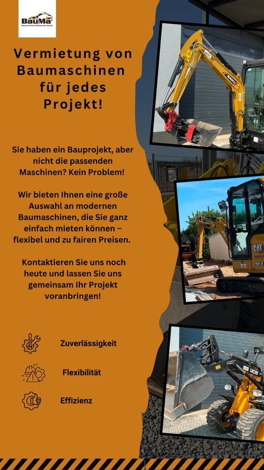 Baumaschinen Bagger Radlader Gewerbe mieten bei BauMa³