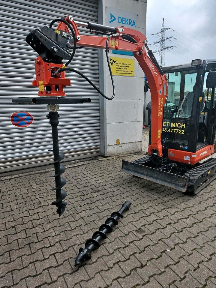 Bohrer Bohrgerät Erdbohrer Pfähle setzen Bagger mieten – 2