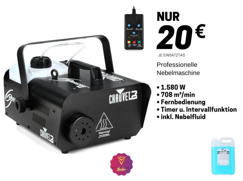 Nebelmaschine Nebelkanone 1580 W 707 m³ min N mieten in Treptow