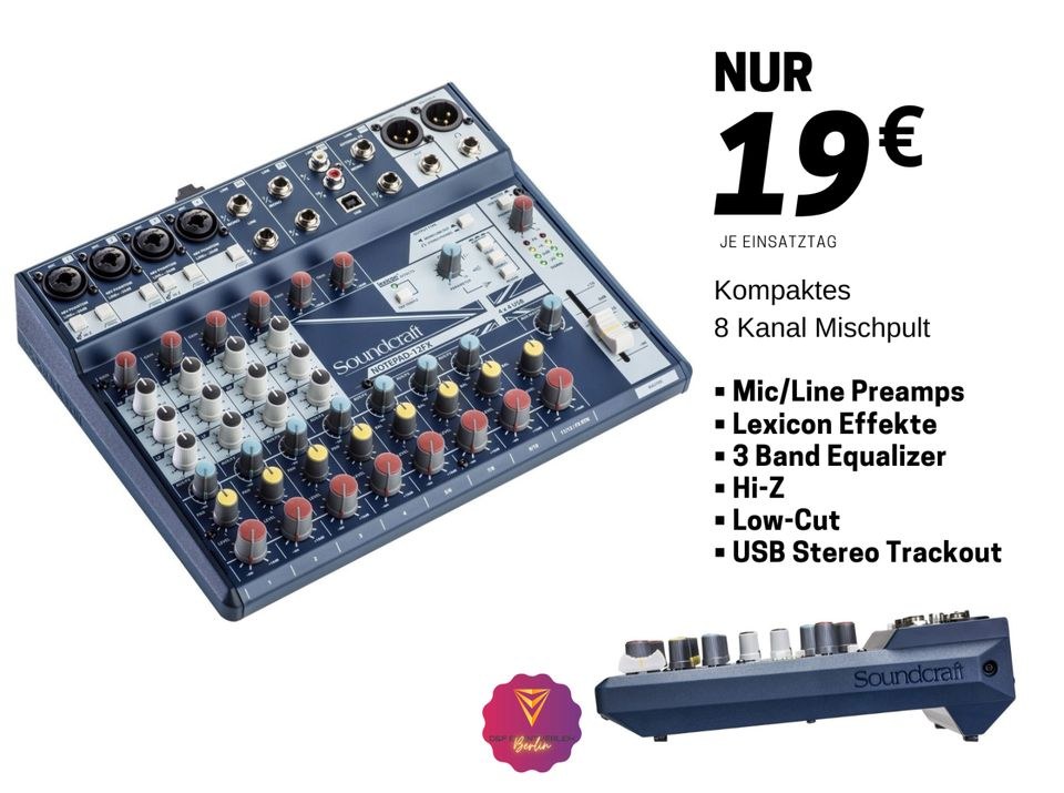 Mischpult USB Audiointerface 12 Kanal Mixer N mieten in Treptow