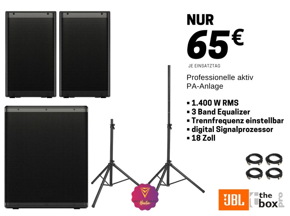 PA Boxen Musikanlage 1400 W RMS 141 dB N mieten in Treptow