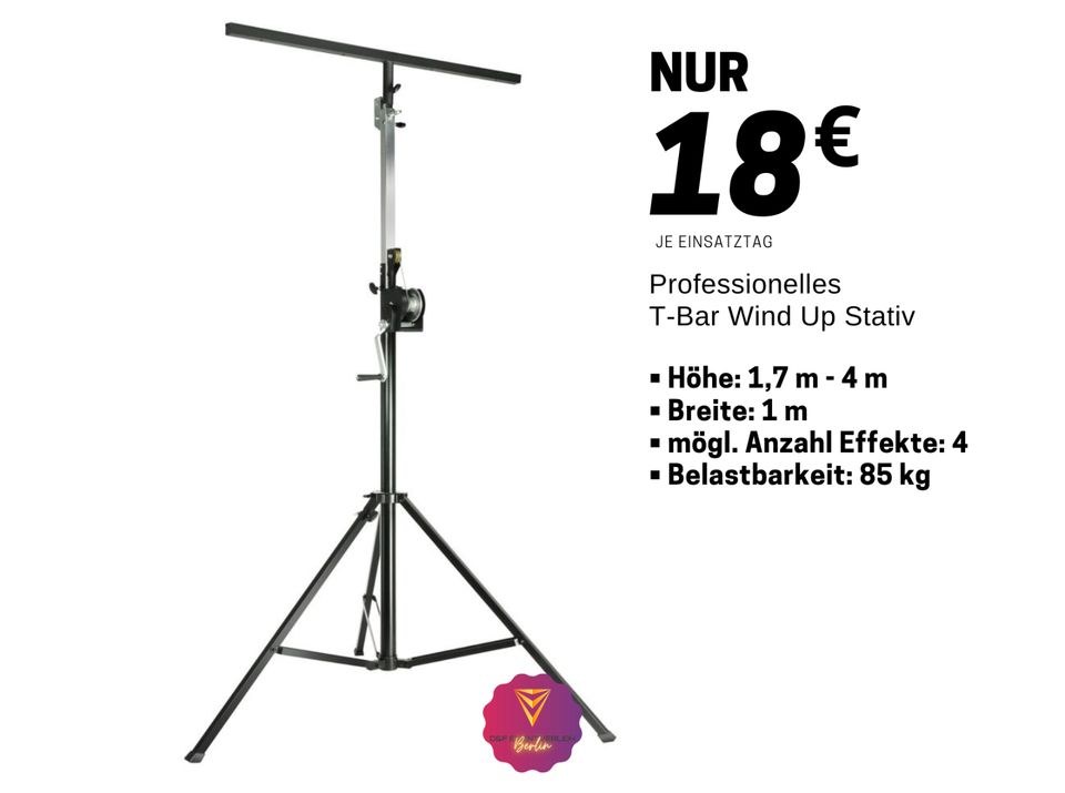Lichtstativ Boxenstativ Truss Wind Up Stativ N mieten in Treptow