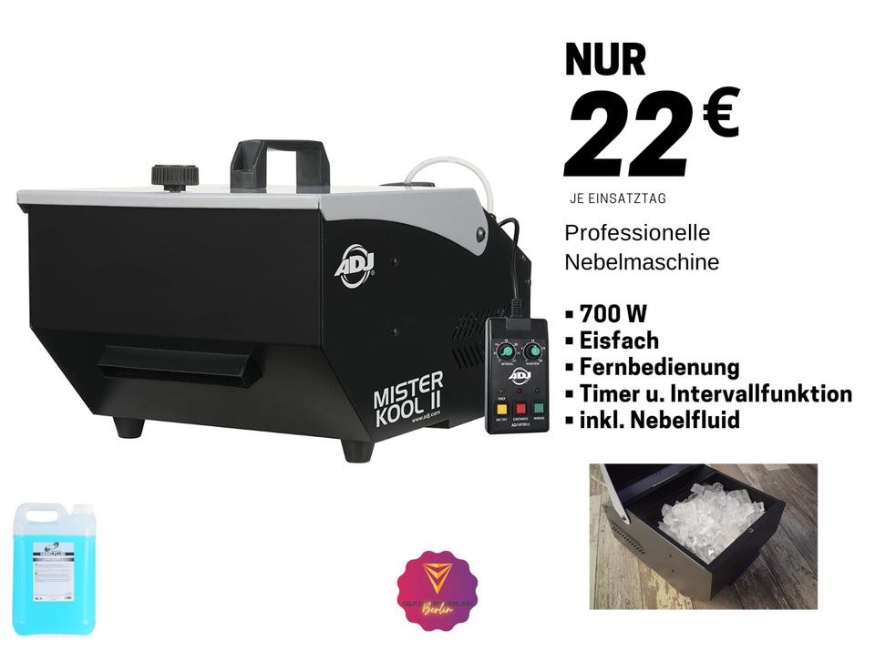 Nebelmaschine Boden 700 W 84 m³ min N mieten in Treptow