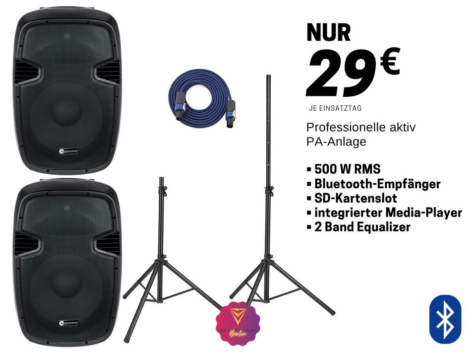PA Boxen Musikanlage 500 W RMS 121 dB N mieten in Treptow