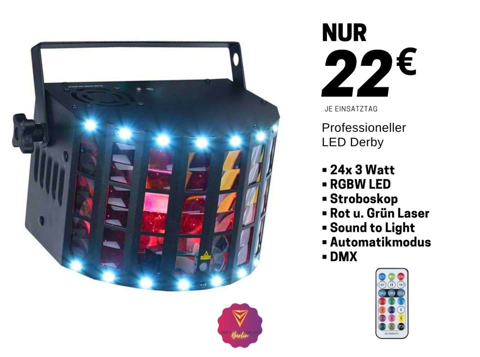 Derby Laser Stroboskop 24x 3 Watt N mieten in Treptow