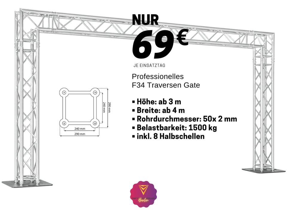 4 m Traverse Truss Gate Traversenbogen N mieten in Treptow
