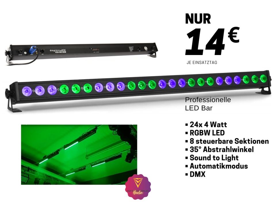 LED Bar Scheinwerfer 24x 4 Watt N mieten in Treptow
