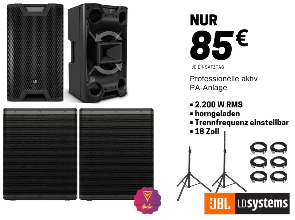PA Boxen Musikanlage LD Systems 2200 W RMS N mieten in Treptow