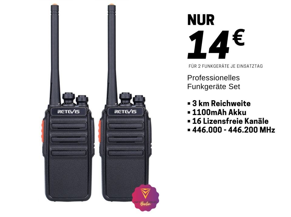 Funkgeräte Walkie Talkies 16 Kanäle IPx4 N mieten in Treptow