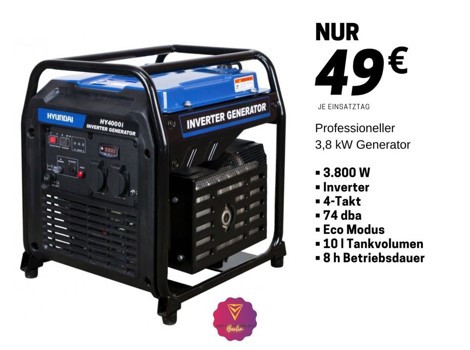3,8 kW Stromerzeuger Inverter Generator N mieten in Treptow