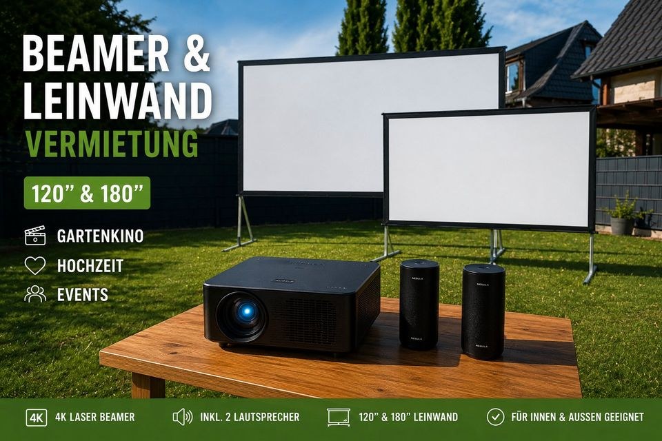 4K Laser Eventkino 180 Zoll mieten in Beckum – für exakte Ergebnisse