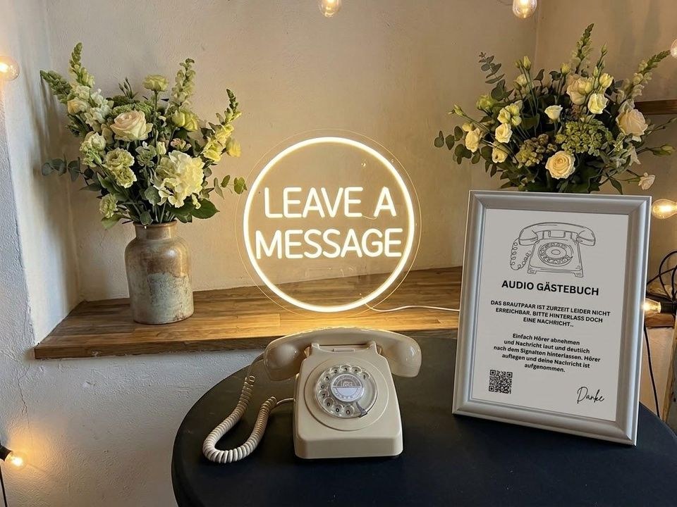 Audio Gästebuch Leuchtschild Hochzeitstelefon mieten – 2