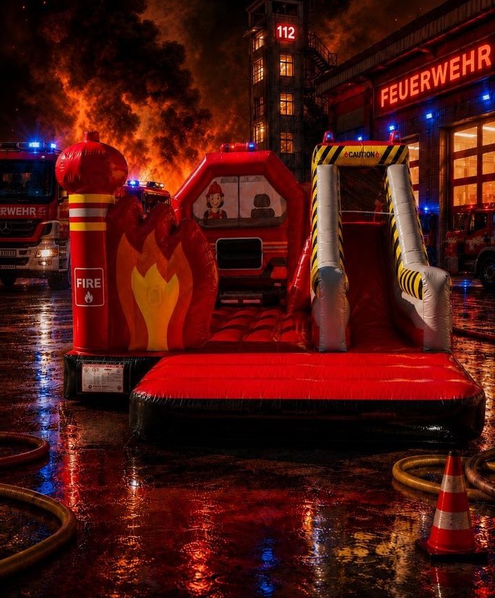 Hüpfburg Feuerwehr zum Feuerwehrfest mieten in Erding