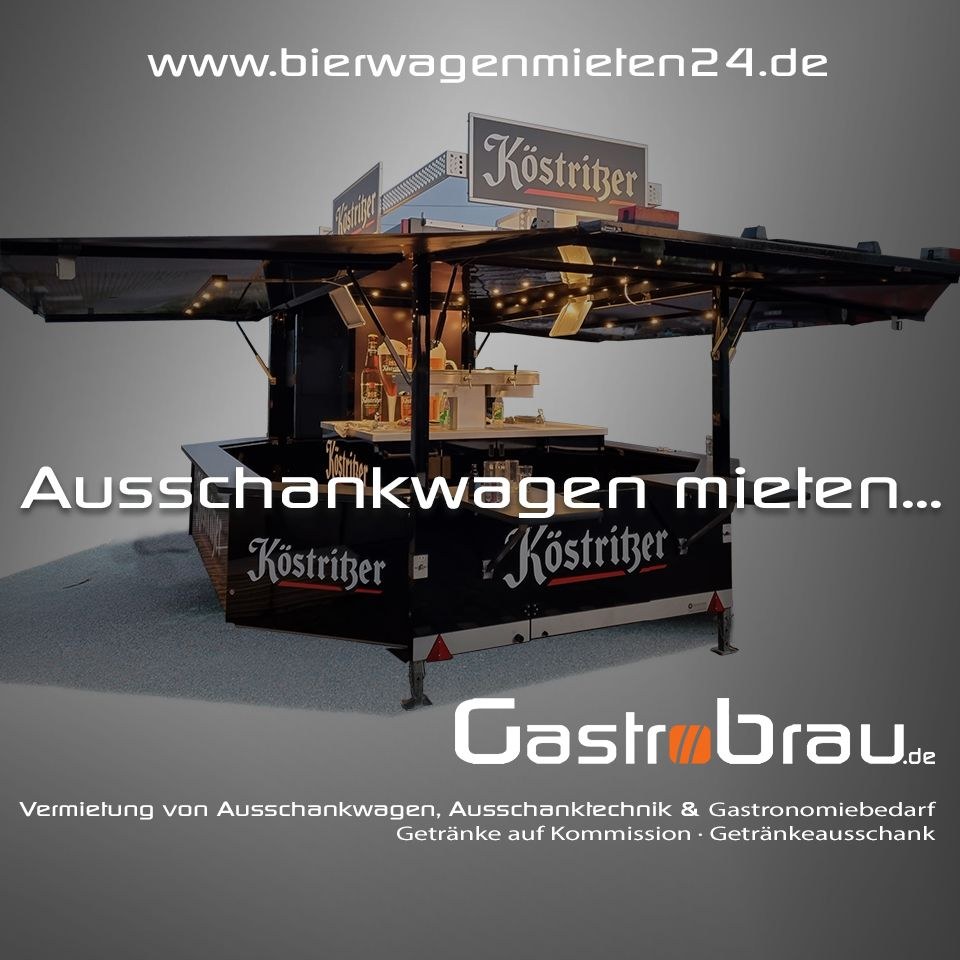 **Ausschankwagen Bierwagen Kühlzelle mieten bei GastroBrau