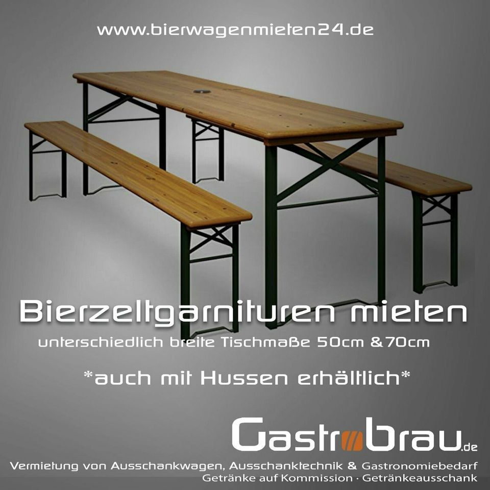 Bierzeltgarnituren Bierbänke Bierzelttische mieten bei GastroBrau