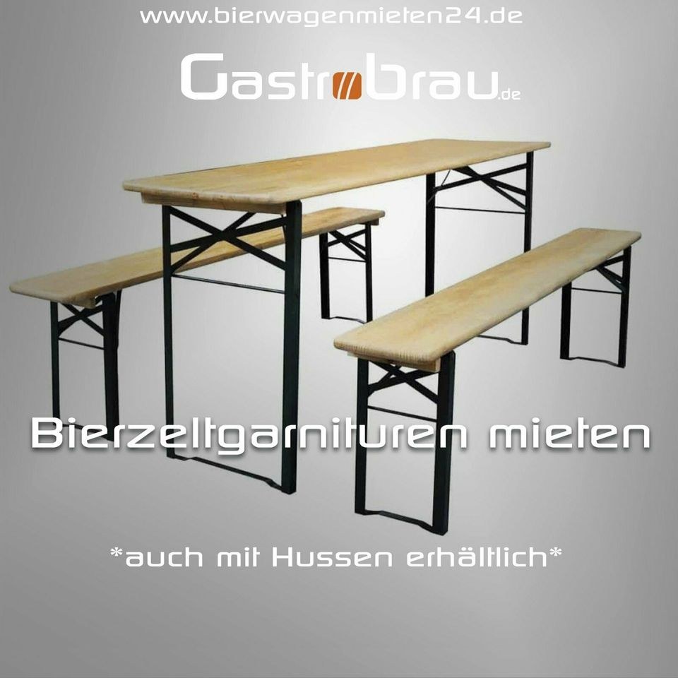 **Bierzeltgarnituren Bierbänke Biertische mieten bei GastroBrau