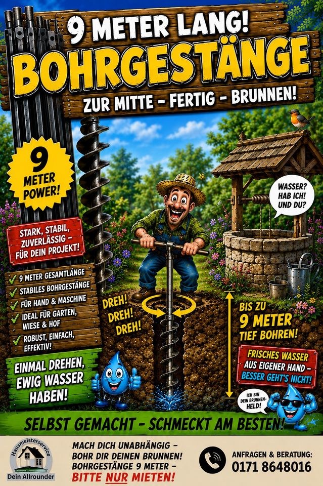 Brunnenbau Gestänge zum stecken 9 m mieten in Ladelund