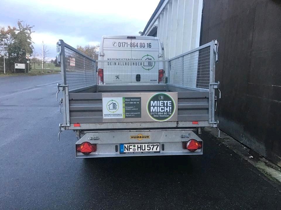 3 Seiten Kipper Anhänger 3500kg mieten in Ladelund – für Erde & Schutt – 2