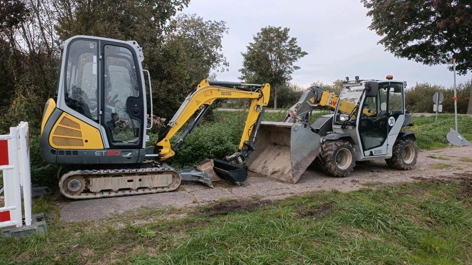 Minibagger EZ 26 Bagger Radlader Rüttelplatten mieten in Aach