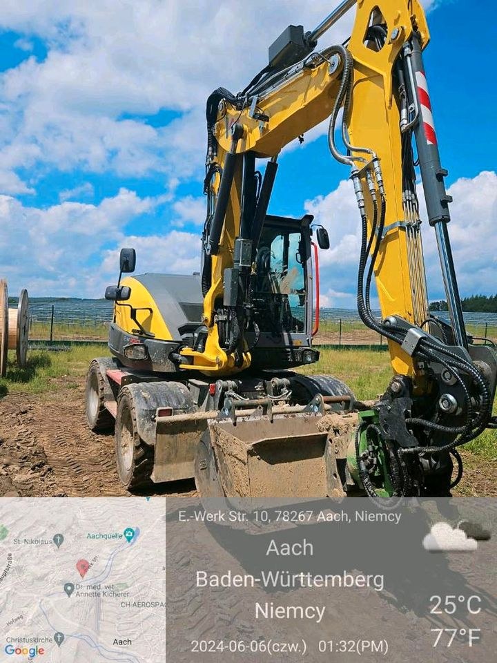 Mobilbagger Wacker Neuson EW100 2 mieten bei JF Baudienstleistungen