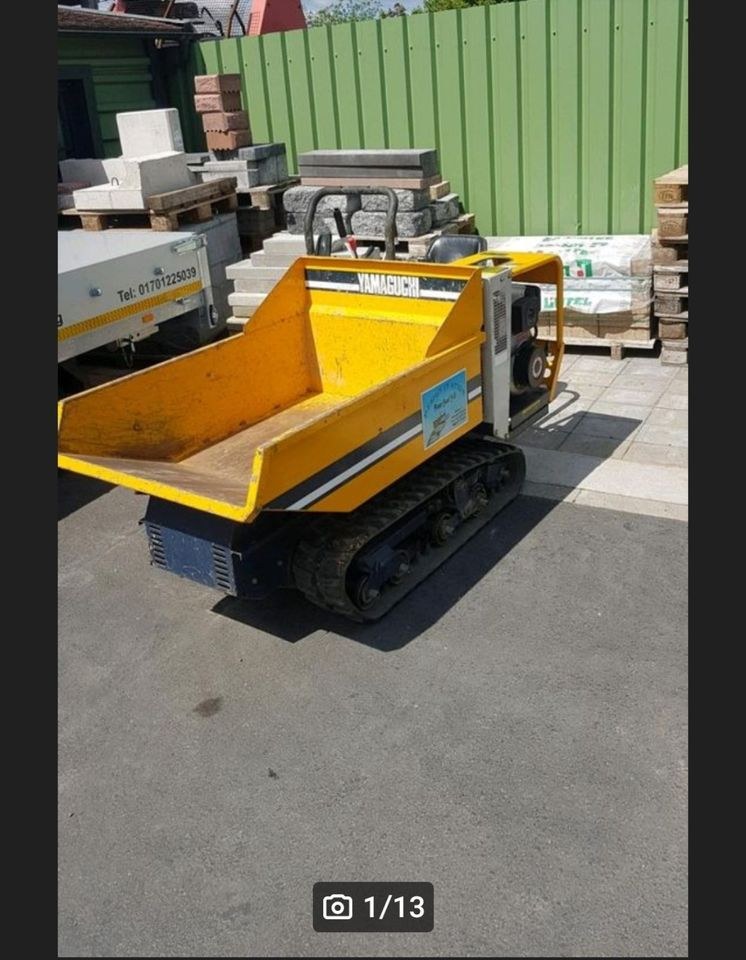 Kettendumper Dumper Bagger Garten Tag Bau mieten bei Vermietung Jolk