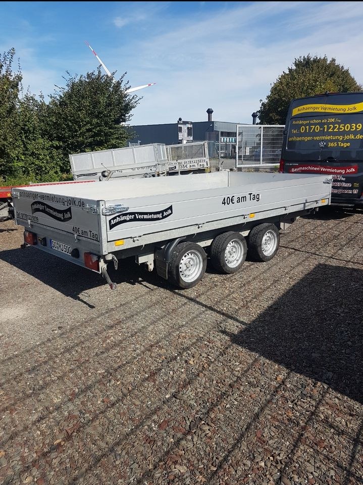 Dreiseitenkipper kipper Anhänger Transporter mieten in Ense – 3