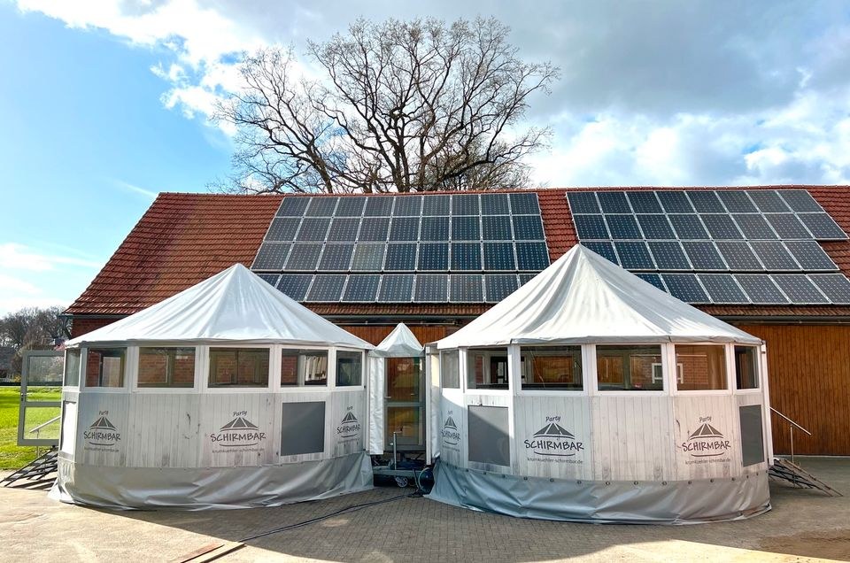 Mobile Doppel Schirmbar Partyraum 200 Pers mieten in Versmold