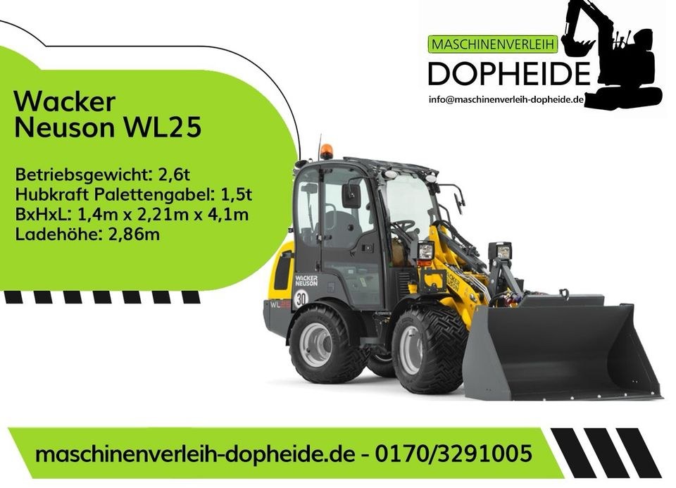 Radlader Wacker Neuson WL25 mieten bei Maschinenverleih Dopheide eGbR