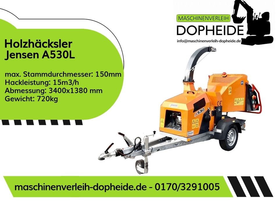 Holzhäcksler Gartenhäcksler Jensen A530L mieten in Brockum