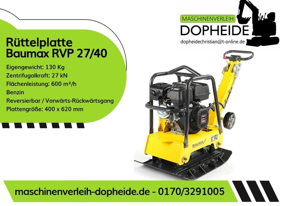 Rüttelplatte 130kg mieten in Brockum – für Pflaster & Terrasse