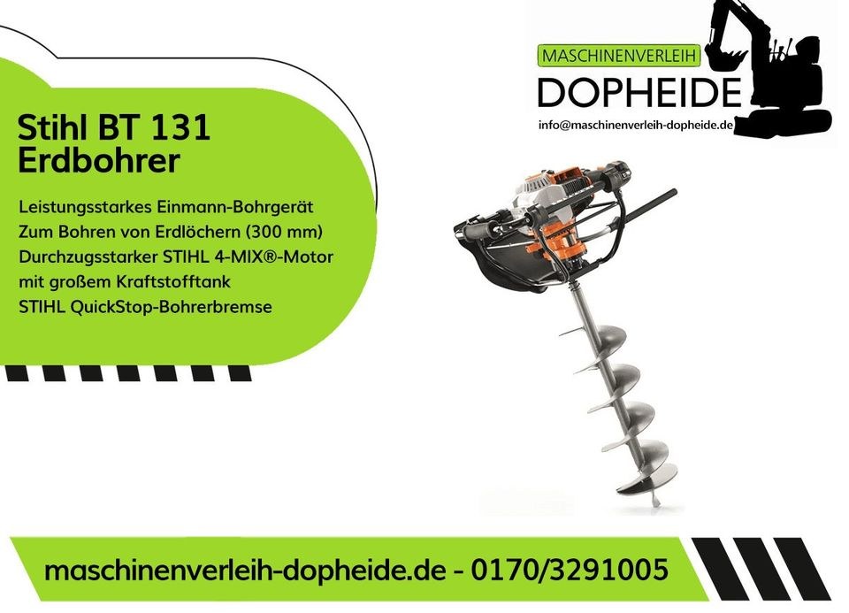 Erdbohrer mieten in Brockum – für Zaunpfosten & Pflanzlöcher