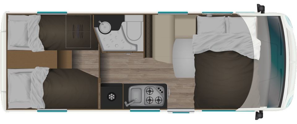 Premium Wohnmobil AHK u Einzelbetten 6,6 m mieten in Greven – 3