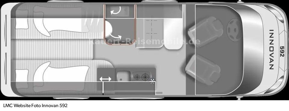 6 Meter Wohnmobil Kastenwagen Van Einzelbetten mieten in Greven – 2