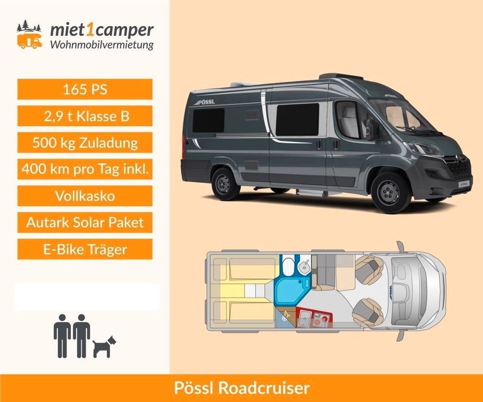 Pössl 2WinR Querbett Kastenwagen Wohnmobil mieten in Lünen