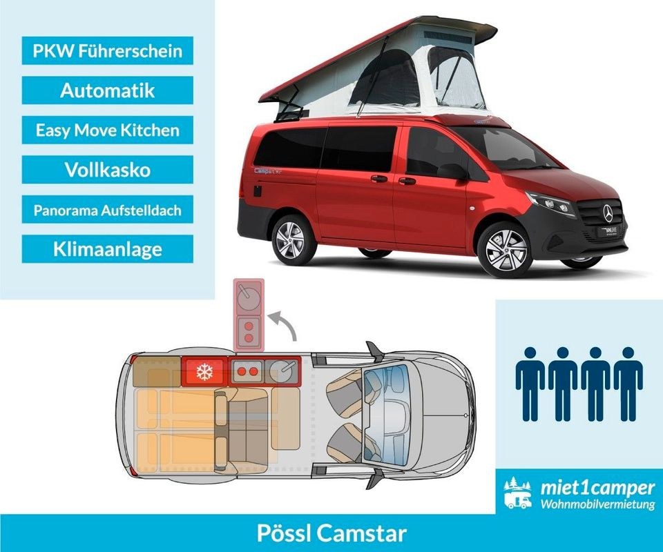 Pössl CAMPSTAR BUS Camper VAN Mercedes mieten in Lünen