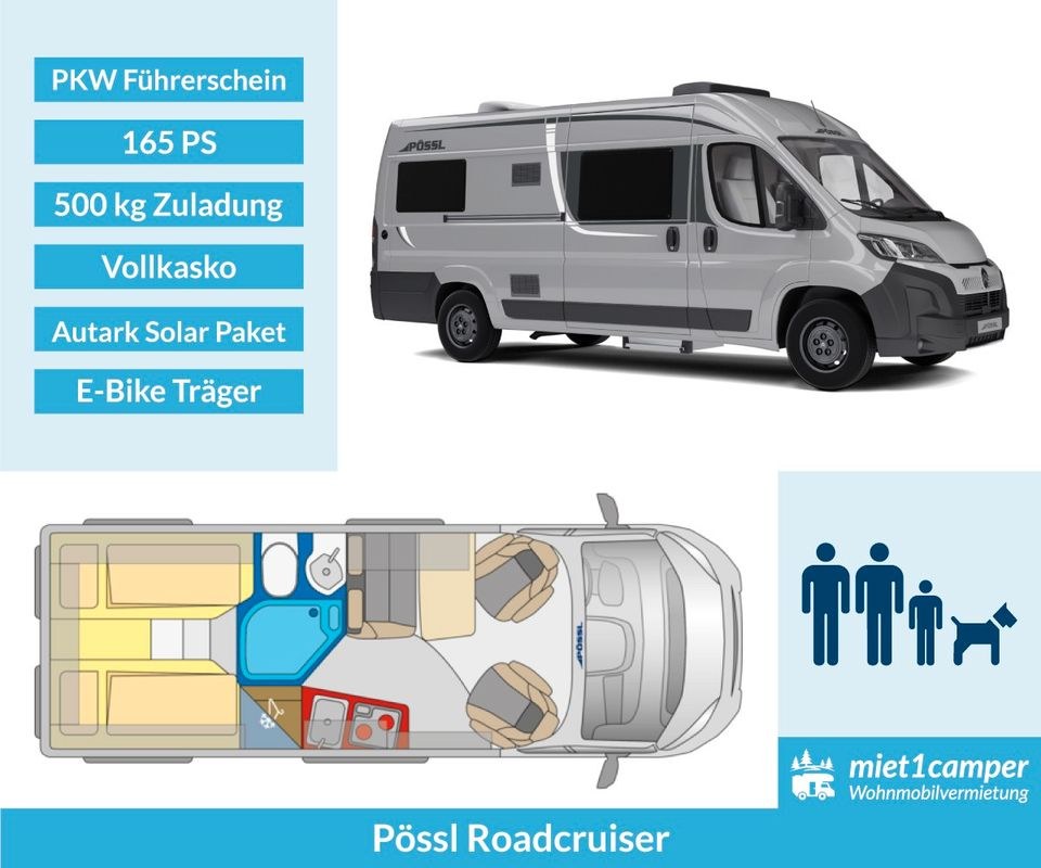 Pössl Roadcruiser PLUS Wohnmobil Wohnwagen mieten in Lünen